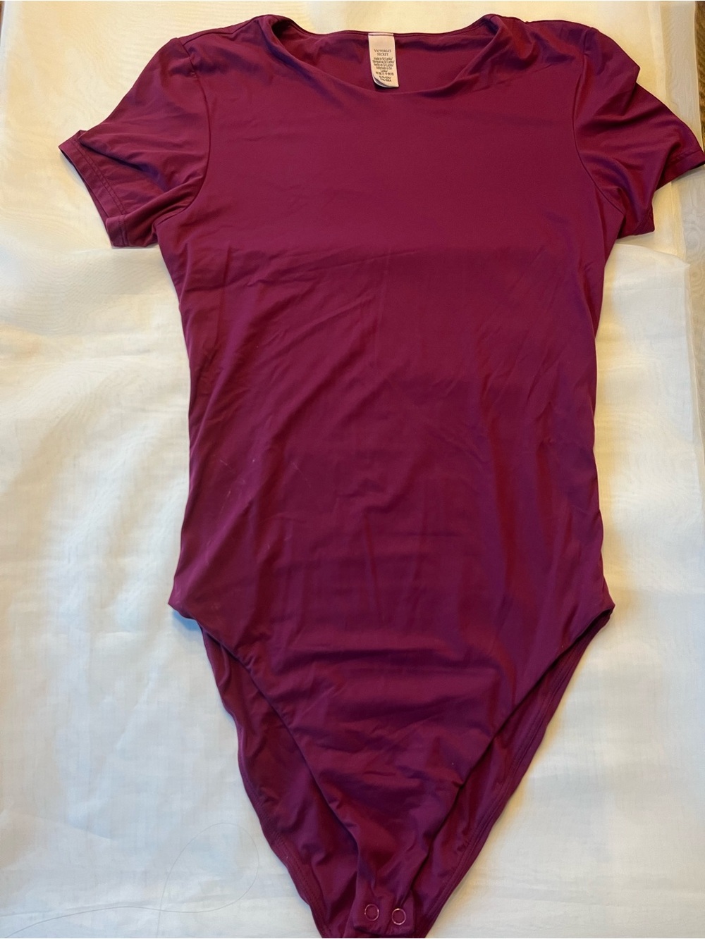 Victoria's Secret Deep Magenta Short Sleeve Bodysuit